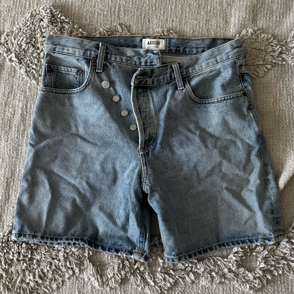 Agolde Criss Cross Jeans Blue Shorts